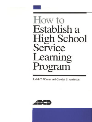 cover image of How to Establish a High School Service Learning Program